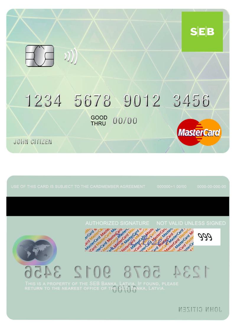Latvia SEB Bank mastercard